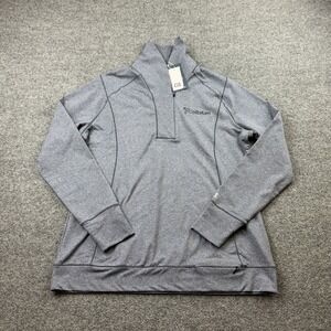 Cutter & Buck CB DryTec 1/4 Zip Pullover XL UPF 50+ Heather Navy NWT
